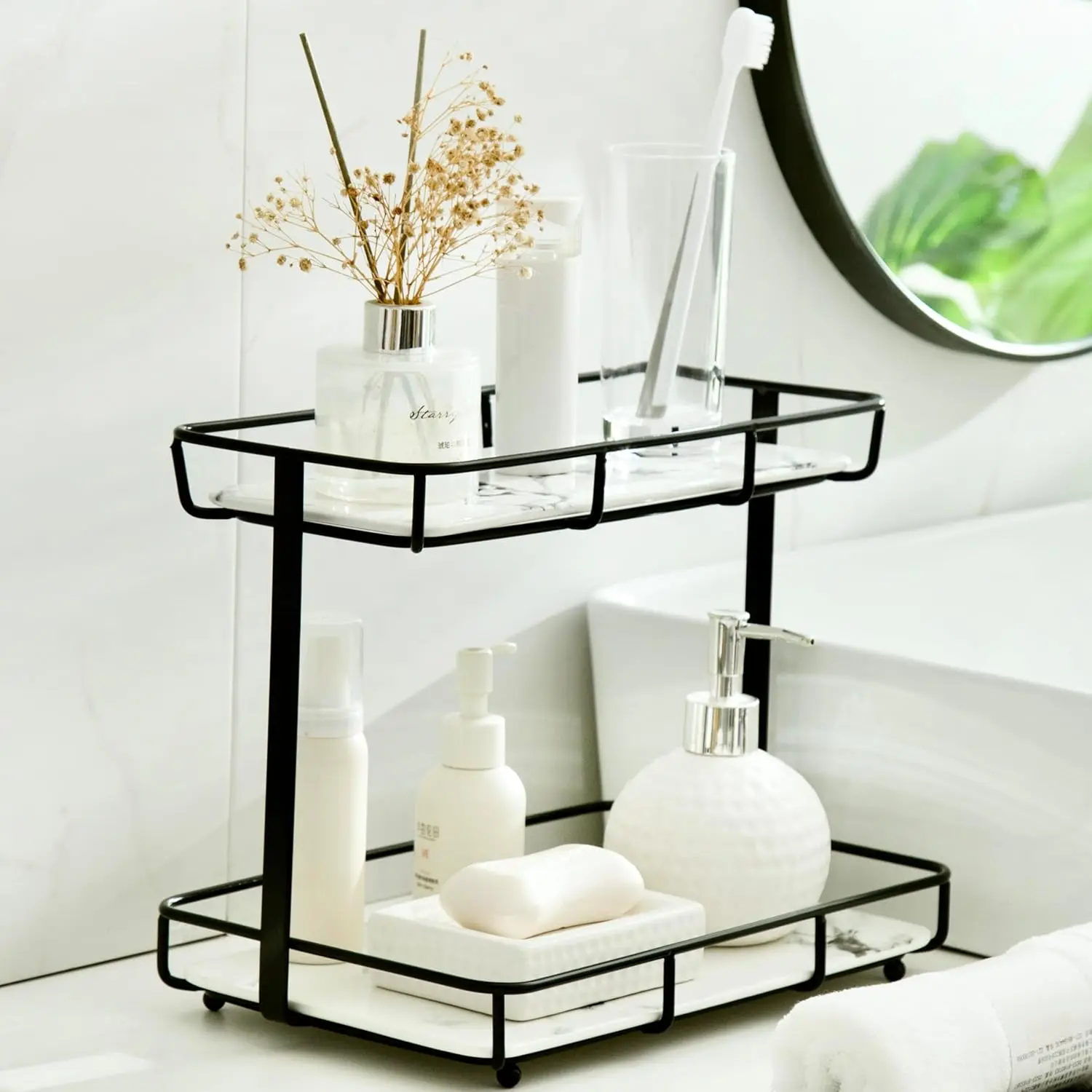 

Bathroom Organizer Countertop Perfume Organizer Makeup Organizer Cosmetics Storage Display Rack Vanity Tray Dresser Stai