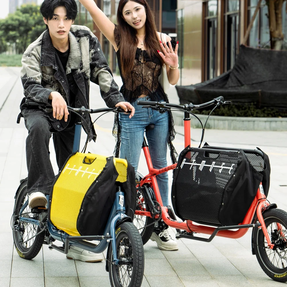 new 9 Speed Long Tail Bicycle Cargo Bike 2 Wheel Bicycle Family Children Seat Cycling With Pets