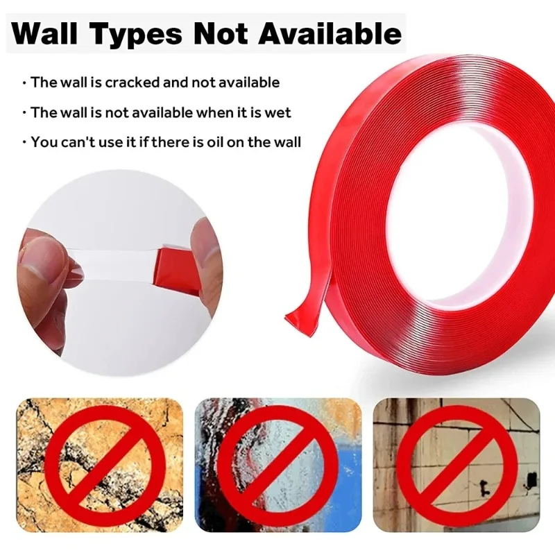Transparent Acrylic Double Sided Tape Heavy Duty Nano Tape Traceless Washable Adhesive Sticker Clear Sticky Power Foam Tapes image 4