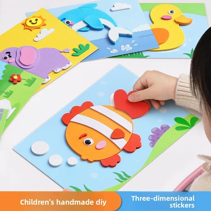 子供用DIY 3D EVAフォームステッカー プリンセスクラフトキット 幼稚園児向け 女の子向け 知育ステッカーおもちゃ