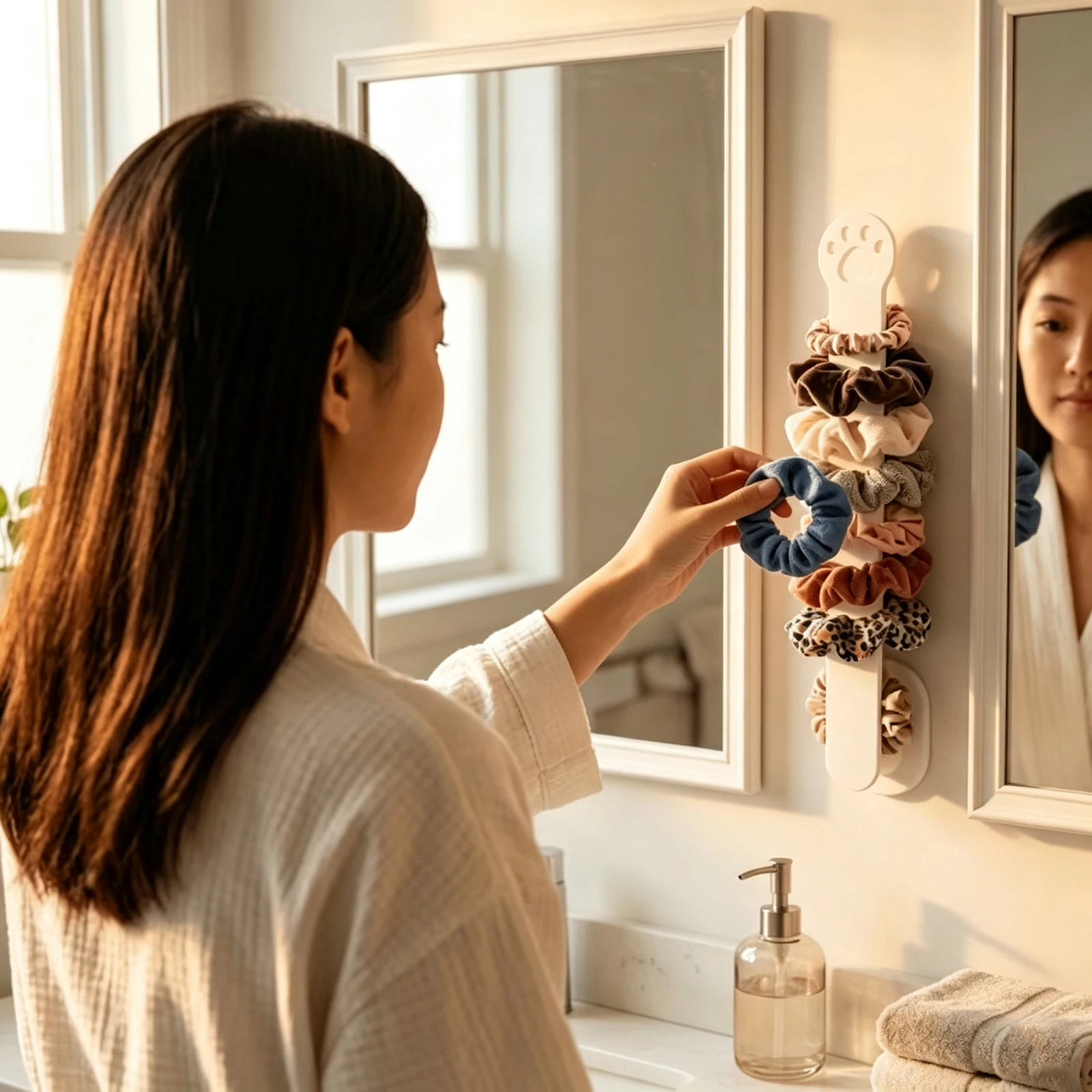 Wall Mount Hair Tie Headband Organizer Scrunchie Holder Hair Accessory Display Storage Rack Multi-purpose Jewelry Bracelet Stand