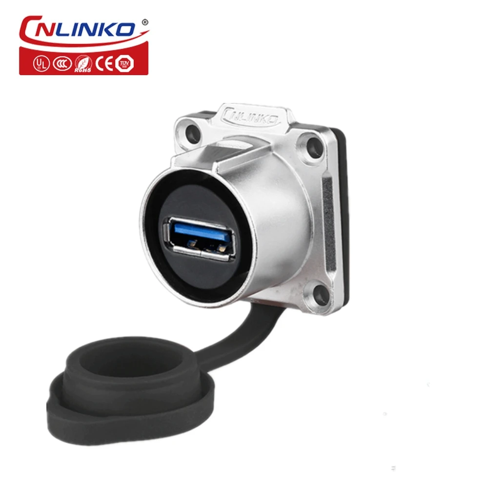 

CNLINKO Female Socket Wire Waterproof Connector Sae USB Cable Double Connector 1.5A Current Rating for Video Equipment