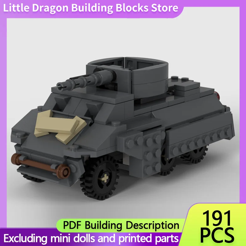 American M8 Grey Hound Armored Car Model MOC Building Bricks War Equipment Modular Gifts Holiday Assemble Children Toys Suit