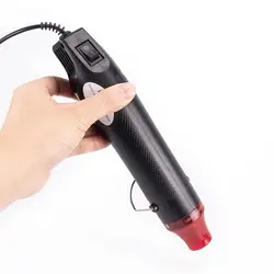 Pistolet à air chaud électrique avec siège de support, 220V, 110V, prise américaine et européenne, bricolage à l'aide d'un odorà chaleur, outil électrique, température 300W, outils rétractables