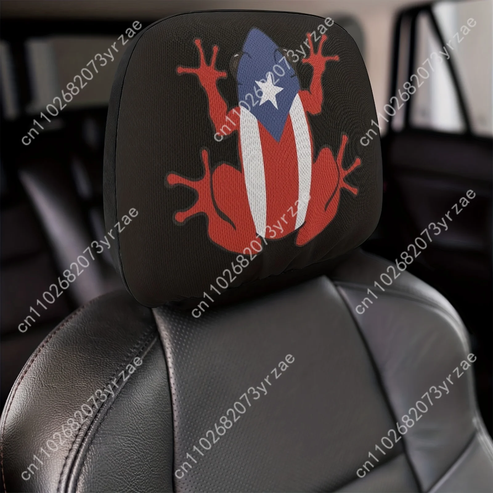 

Frog Print Car Seat Headrest Cover (2pcs) Environmentally Friendly Headrest Protector Breathable Comfortable Vehicle Decor