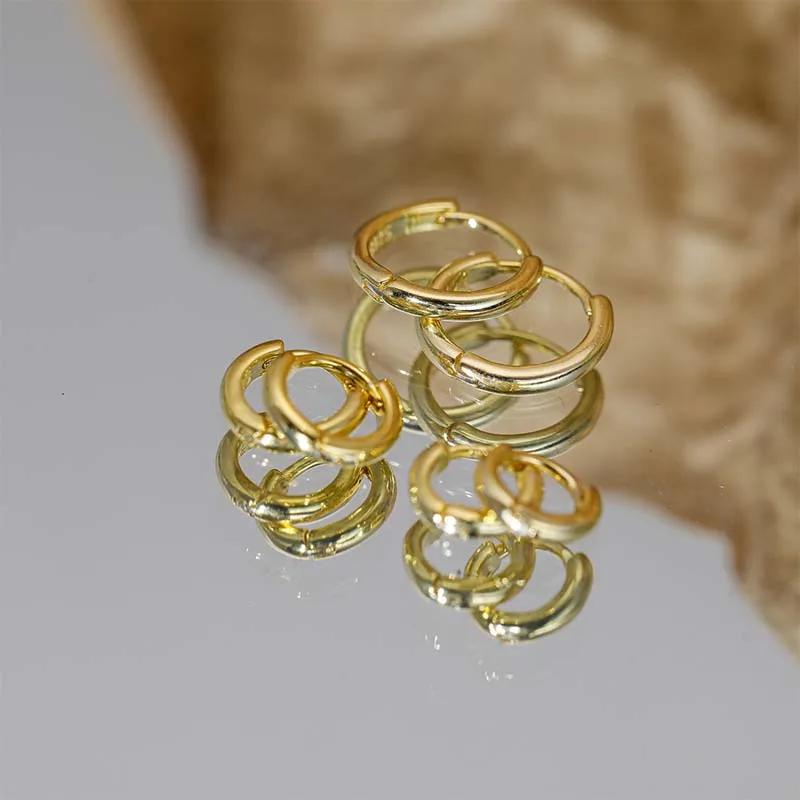 Aide Kleine Creolen aus 925er-Sterlingsilber, Roségold, für Damen und Mädchen, Geschenk, Hochzeit, Verlobung, Party, Geschenk, glatte Ohrknochenschnalle – Detail 8