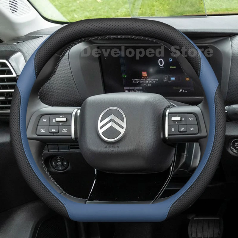 Car Steering Wheel Cover For New Citroen C3 X E C3 2025 2026 Double D-Type Auto Steering Wheel Citroen C3 Aircross Accessories