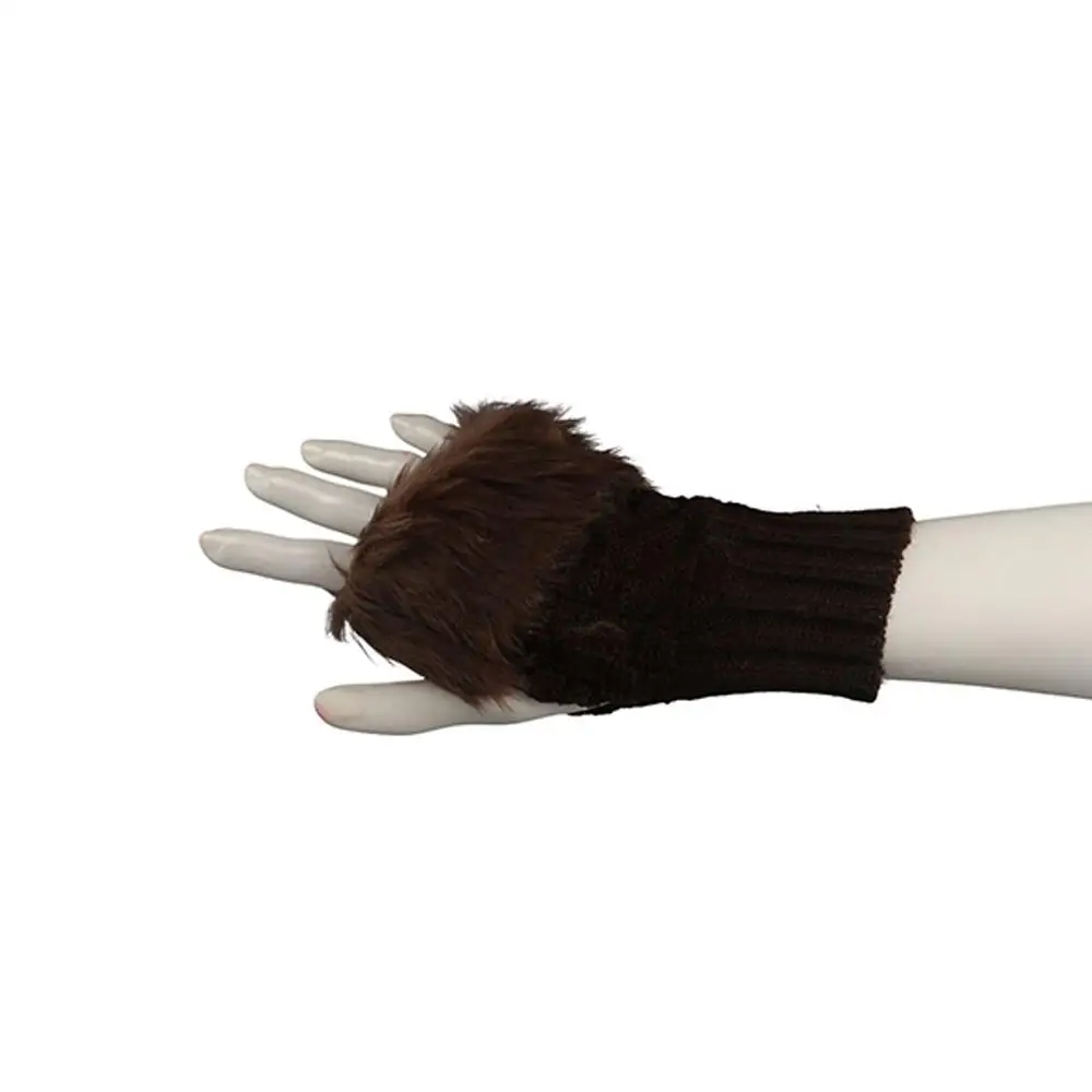 

Gloves Plus Velvet Driving Gloves Rabbit Fur Mittens Solid Color Half-finger Gloves Winter Gloves Knitted Gloves Female Gloves