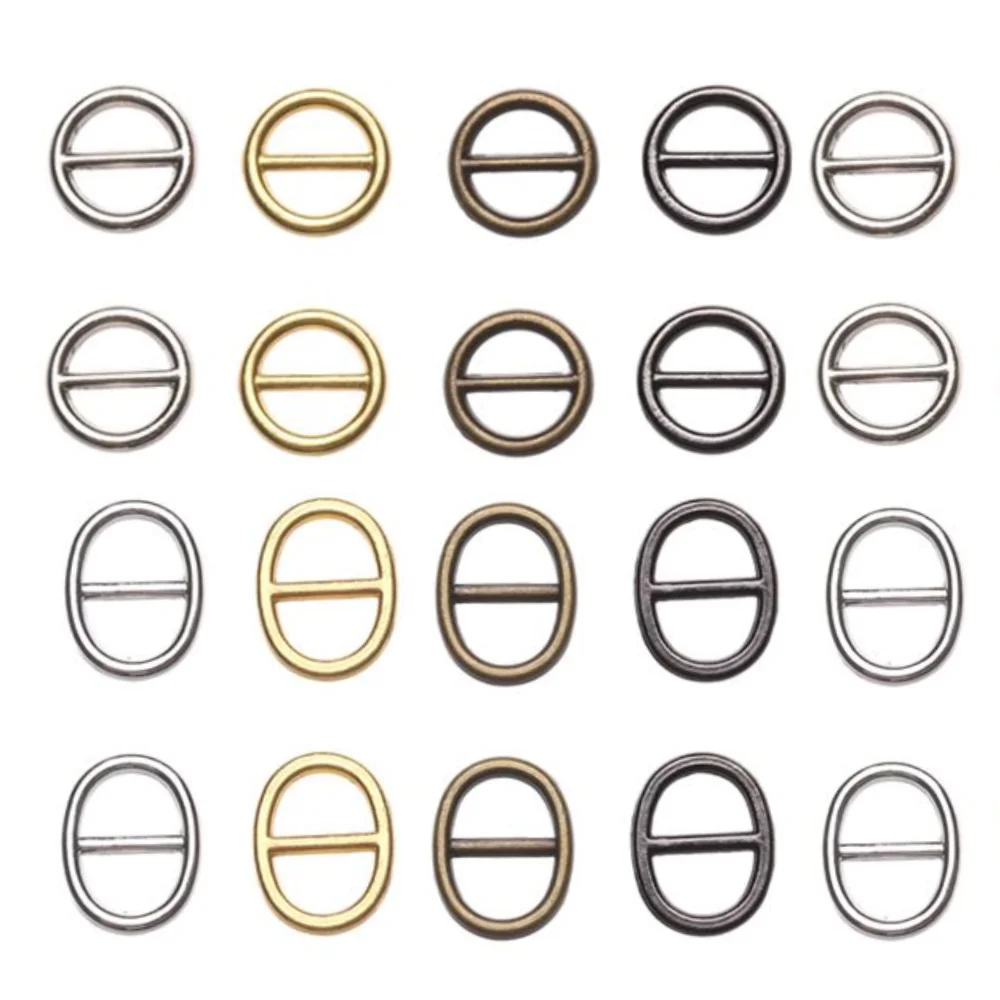 20Pcs Oval Metal Mini Tri Glide Buckle For Doll Belt Adjuster Bag Shoes Waistband Clasp Hooks DIY Doll Clothes Accessories