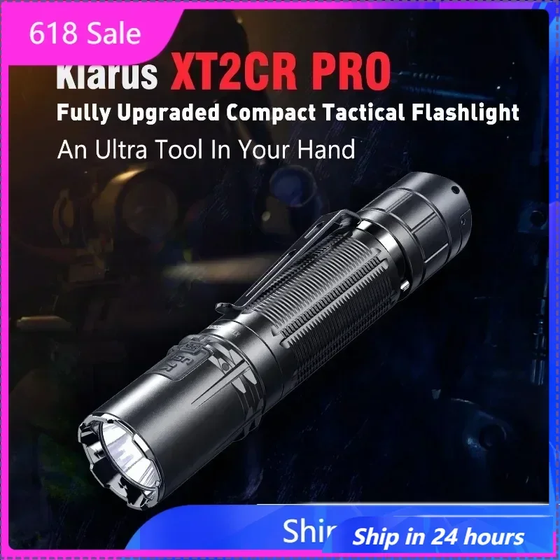 

Klarus XT2CR PRO Rechargeable Tactical Flashlight XHP35 HD 2100LM LED Flashlight 18650 Battery USB Flashlight