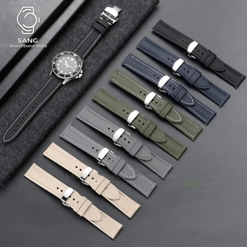 18mm 19mm 21mm 20mm 22mm Schnellverschluss-Segeltucharmband mit Butterfly-Schnalle für Herren und Damen, Wasserdichtes Canvas-Nylon-Uhrenarmband – Detail 20