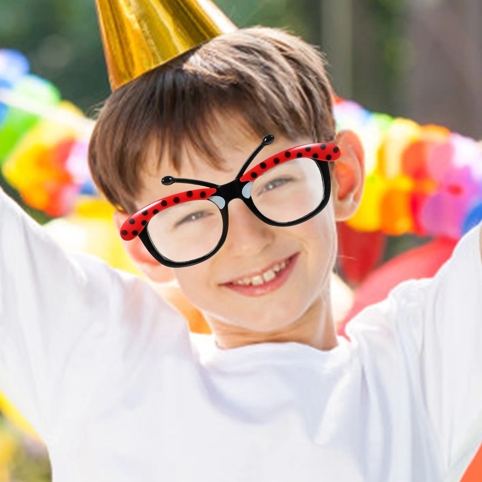 

Ladybug Glasses Funny Costume Eye Birthday Eyeglass Children Sunglasses Fake Cartoon Decorative Cute Lightweight Soft