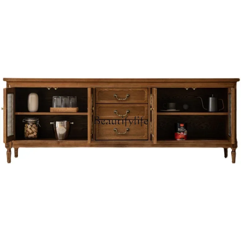 

yj58 Американский деревенский шкаф для телевизора из цельного дерева, шкафчик в европейском стиле в стиле ретро