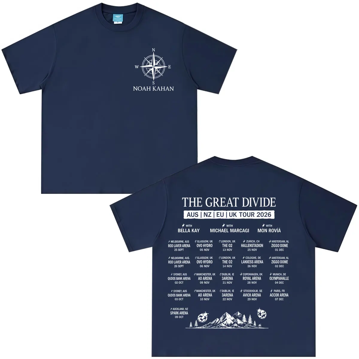 Noah Kahan The Great Divide Tour 2026 Graphic T-Shirt Men Women Hip-hop T-Shirt Summer Streetwear Cotton Loose Casual T-shirts