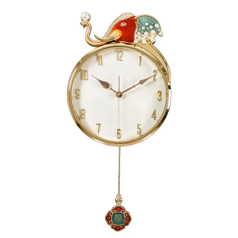 Home Decor Metal Crafts European Home Fashion Wall Clock Room Creative Light Luxury Clock Modern Quartz Clock Mute Watch Gift