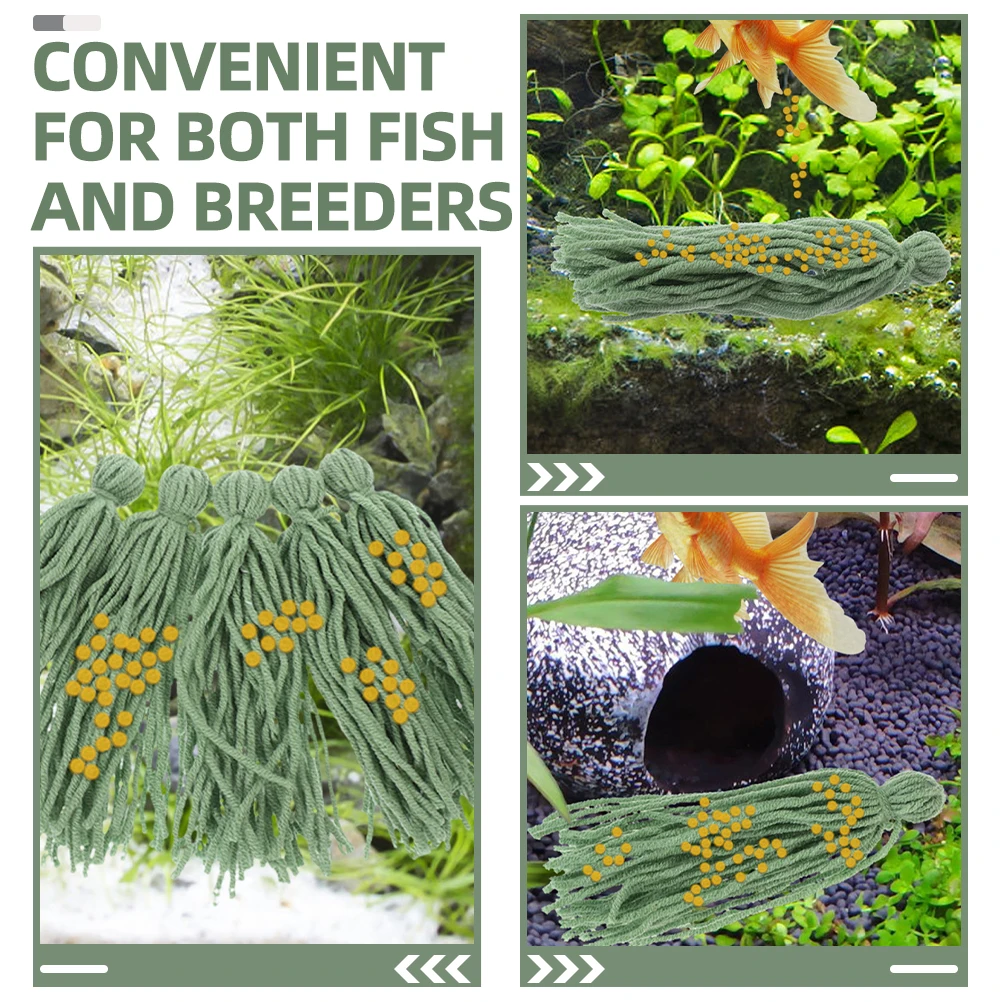

12 Pcs Fish Spawning Mops Breeding Tools Shrimp Green Decorations Grid Substrate Aquarium Tank Farming Attachment