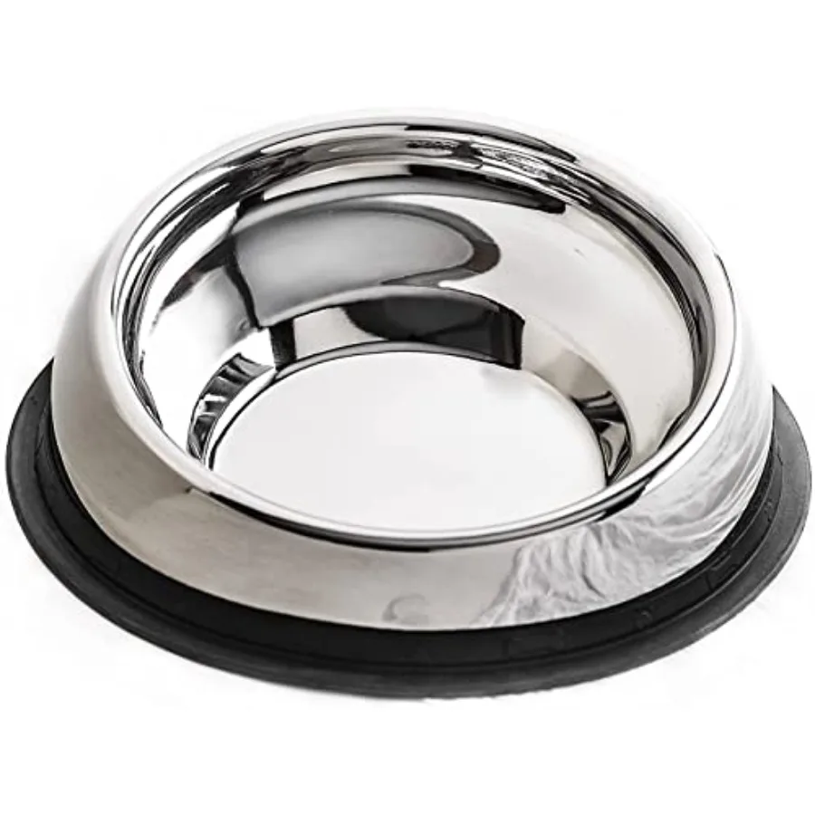 

Slanted Stainless Steel Dog Bowl for Breeds Like Bulldogs, Pugs Raised Back, No-Spill, Reduces Gas and Mess Size, Non-Slip, Foo
