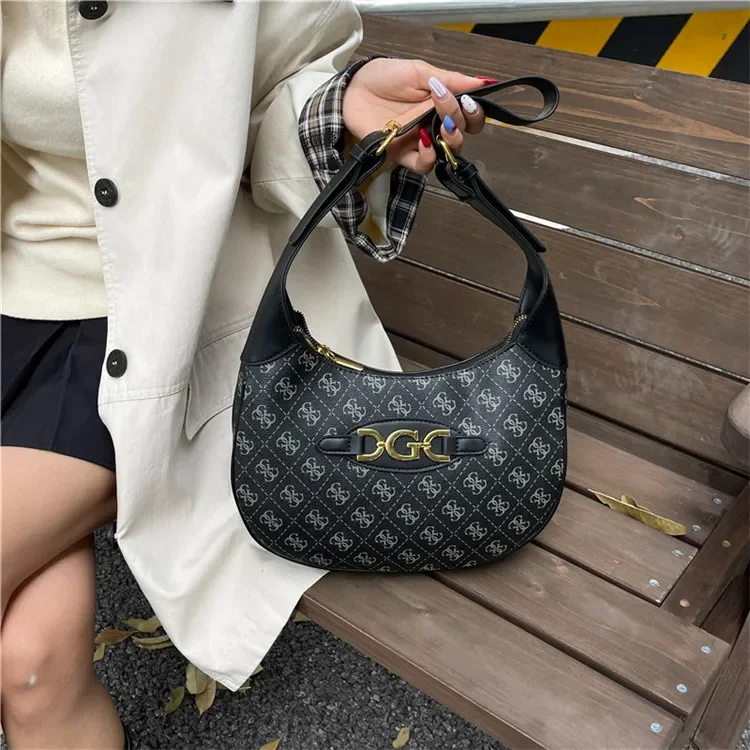 

2025 High-End Retro Structured Square Bag - Fashion Printed Zipper Crossbody Shoulder Bag for Daily & Travel