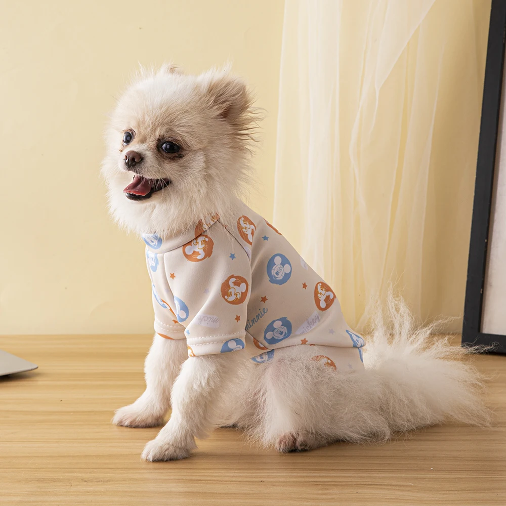 Disney Cute Puppy T-shirt for Small and Medium-sized Dogs Spring and Summer Dog Clothes French Bulldog Shirt Kawaii Pet Clothing