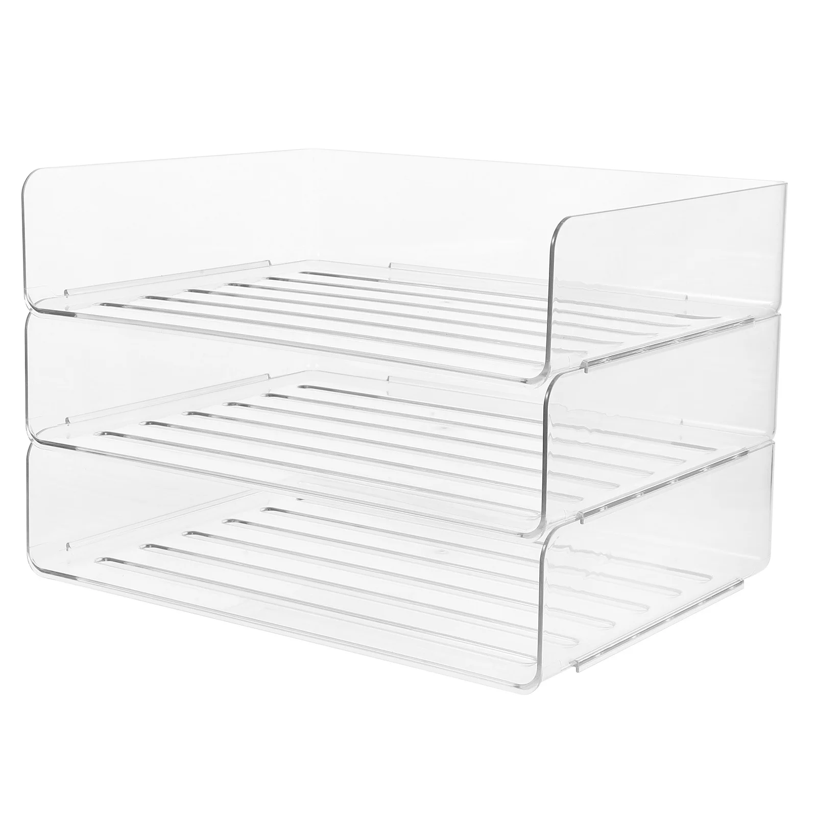 

3 Tier Desk Organizer Stackable Paper Tray Clear File Organizer for Documents Office Home School Use Clear Storage Tray