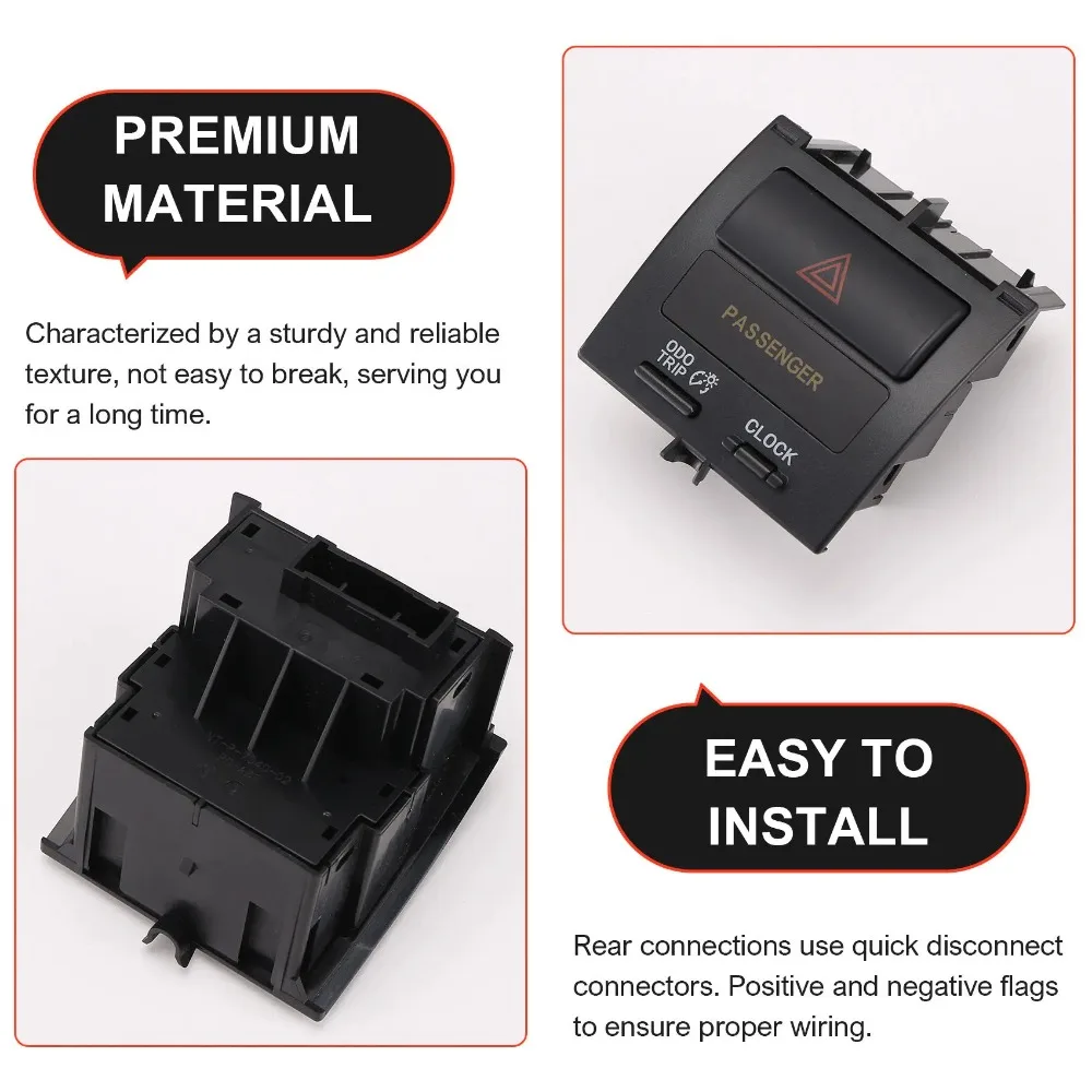 

AASS-Car Dashboard Emergency Switch Button Assembly Double Flash Button Warning Llight Button For TOYOTA Vios Yaris