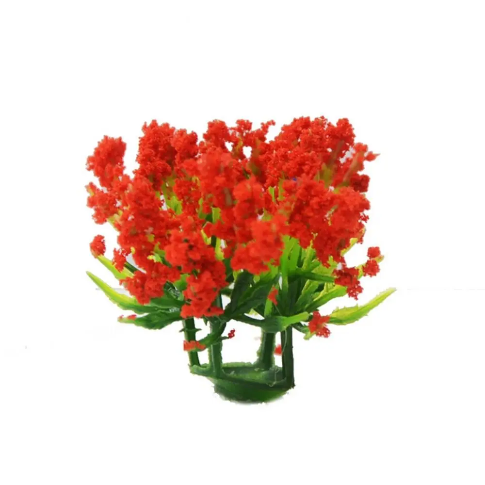 5/10pcs Plastic Miniature Flower Cluster Mixed Colorful Greenery Grass Architecture Miniature Landscape Simulation Flowers Grass