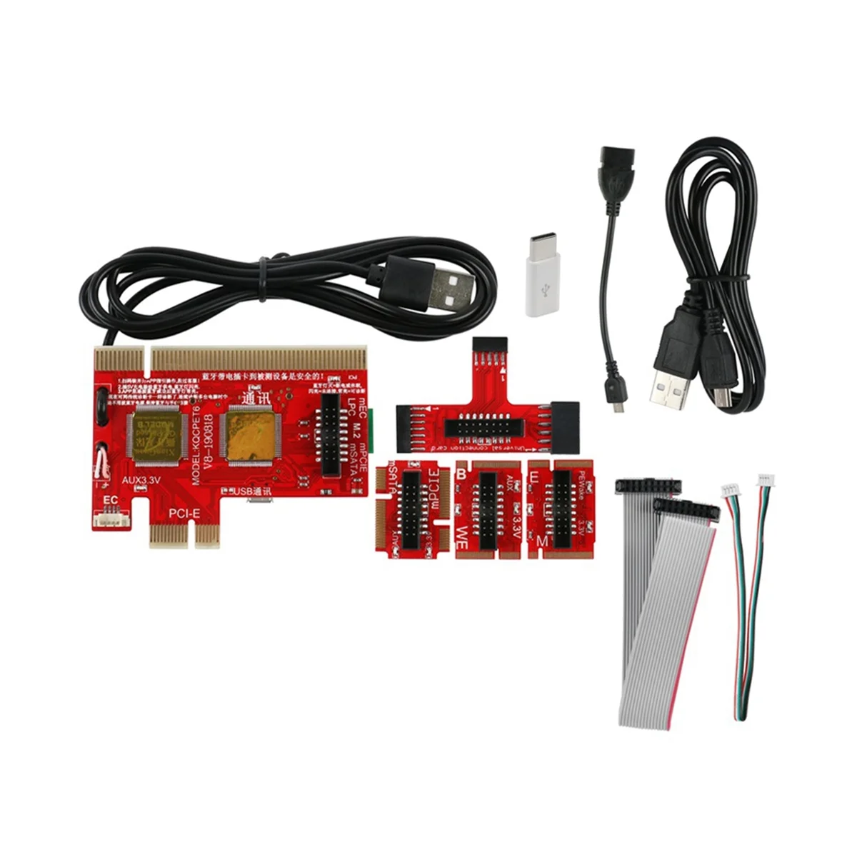 V8 Multifunction Laptop and Desktop PC Universal Post Diagnostic Test Card Debug Support PCI,PCI-E,LPC,Mini,MSATA