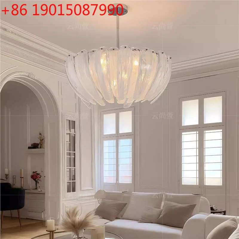 

French bedroom chandelier high-end creative cloud glass restaurant light luxury light