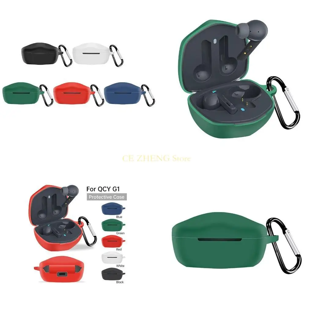 E56B Anti-Fall Silicone Earphone Protective for Case for QCY G1 Wireless Headphone