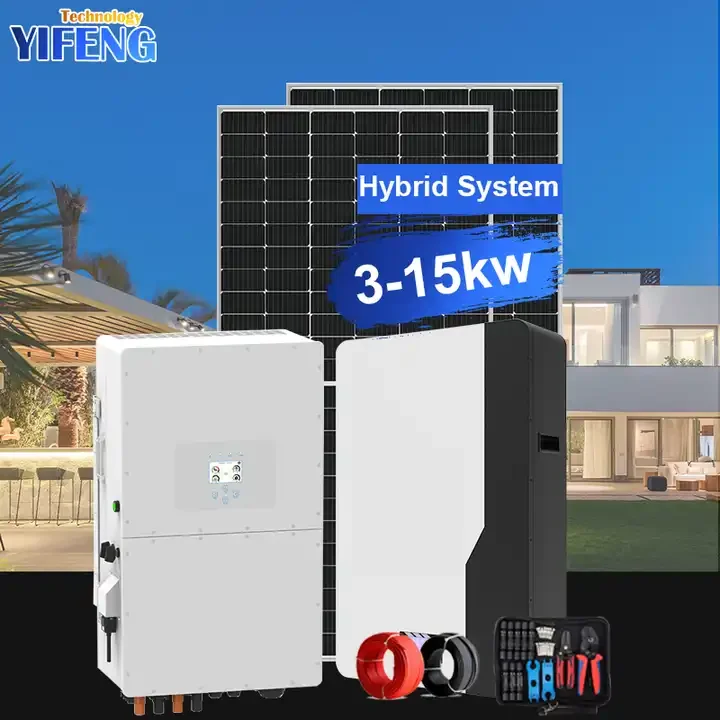 Complete Set Off Grid Solar Energy Power System All in One Hybrid Solar Panel System Kit 5000w 3000w 4000w 5000w 2kw House Home