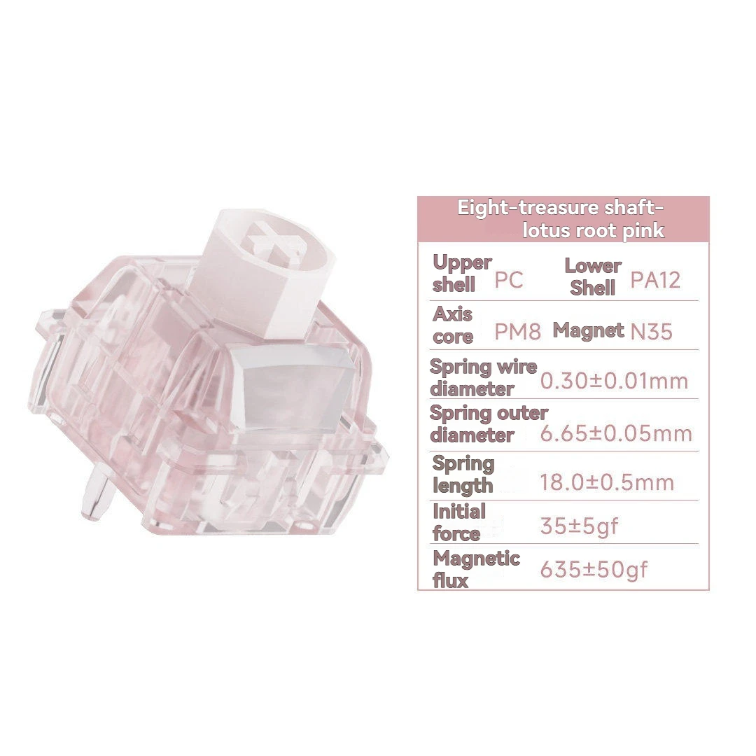キーボード WuqueStudio WS Flux switch Pink Lotus WS Flux Pink Lotus Magnetic Switch Sound Test - Amazing HE