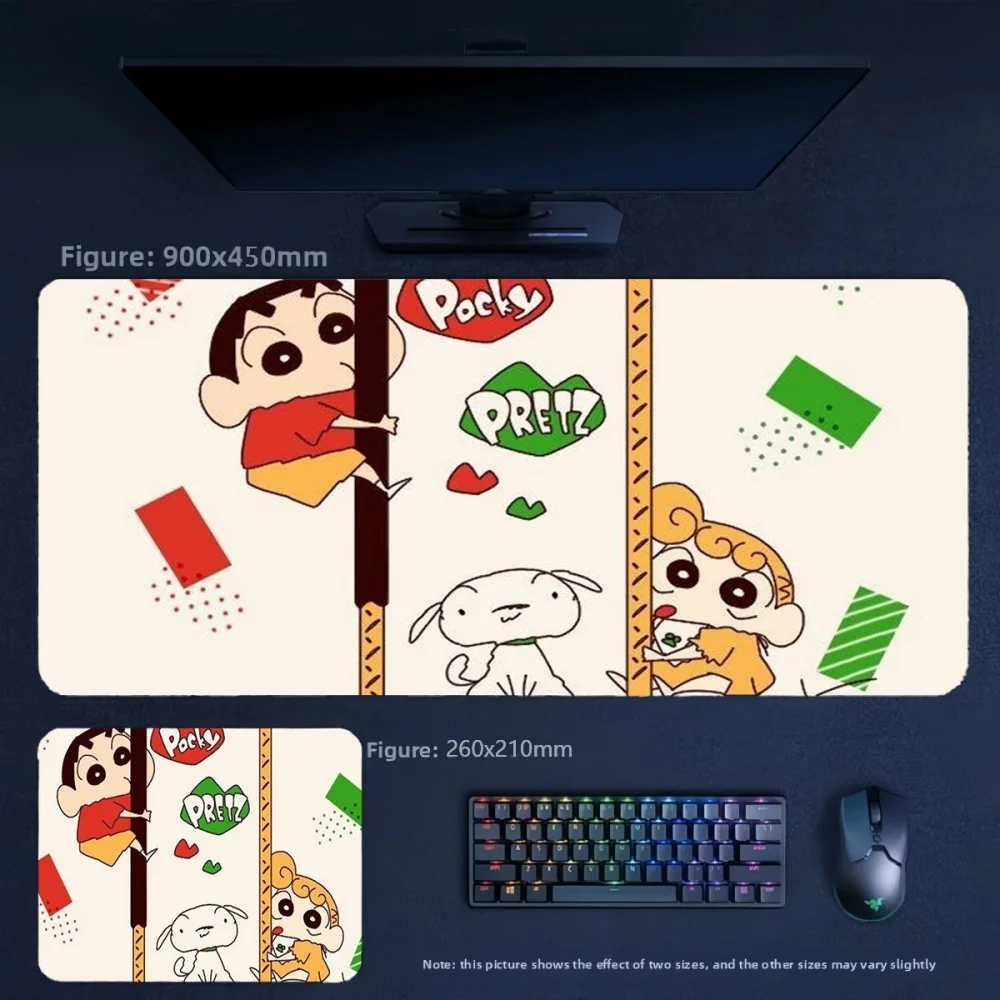 Cute Cartoon Girls Office Simple Fashion Animation High Value Table Mat Animation Crayon Shin-chan Leather Non-slip Mouse Pad