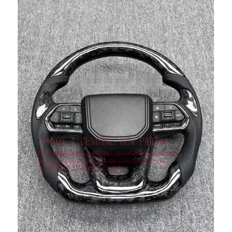 For Toyota Sports Style Carbon Fiber And Leather Heated Steering Wheel Cruiser 200 LC300 Horn Cover Decorative Cover