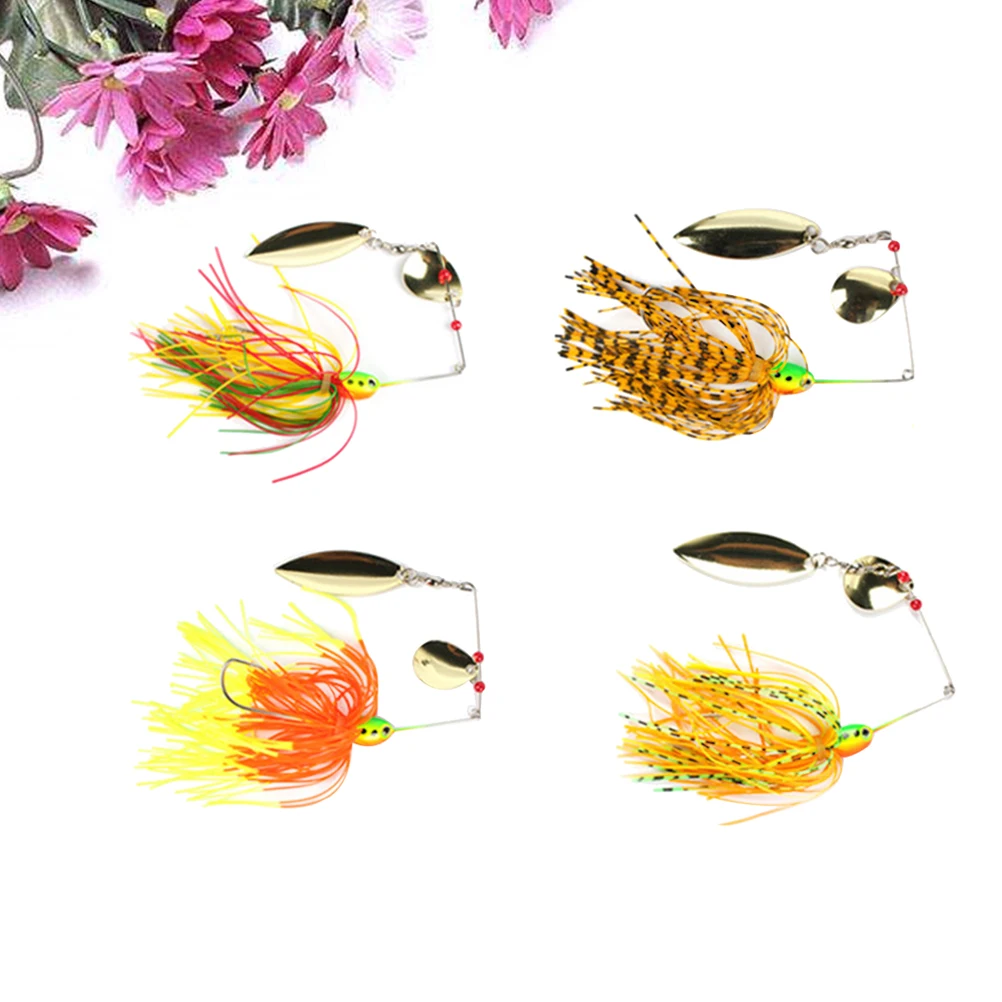 

4pcs Composite Rotating Sequin Compound Sequin Fishing Equipment Metal Swing Fish Bait Spoon Bait Hooks(Random C