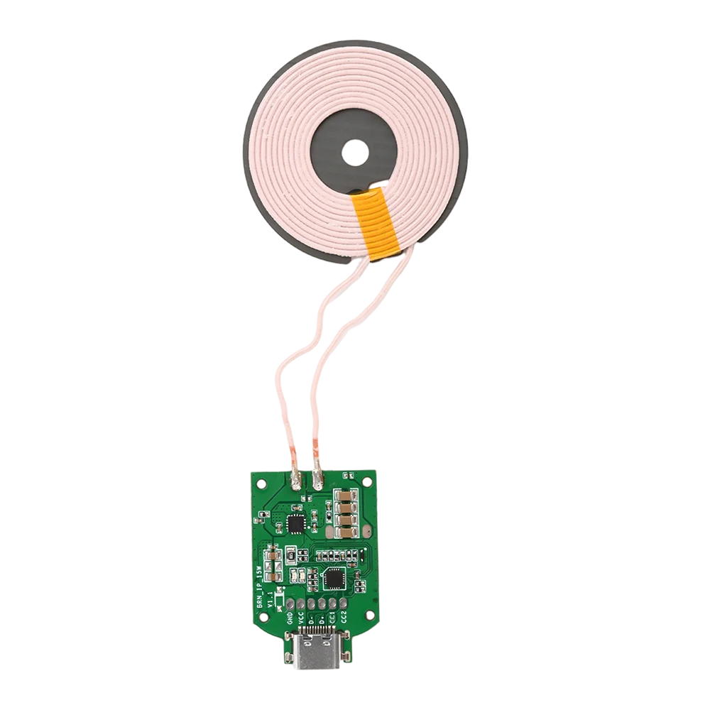 Transmisor de carga inalámbrico de alta potencia de 15W, módulo Universal, interfaz tipo C de entrada DC5V/9V/12V