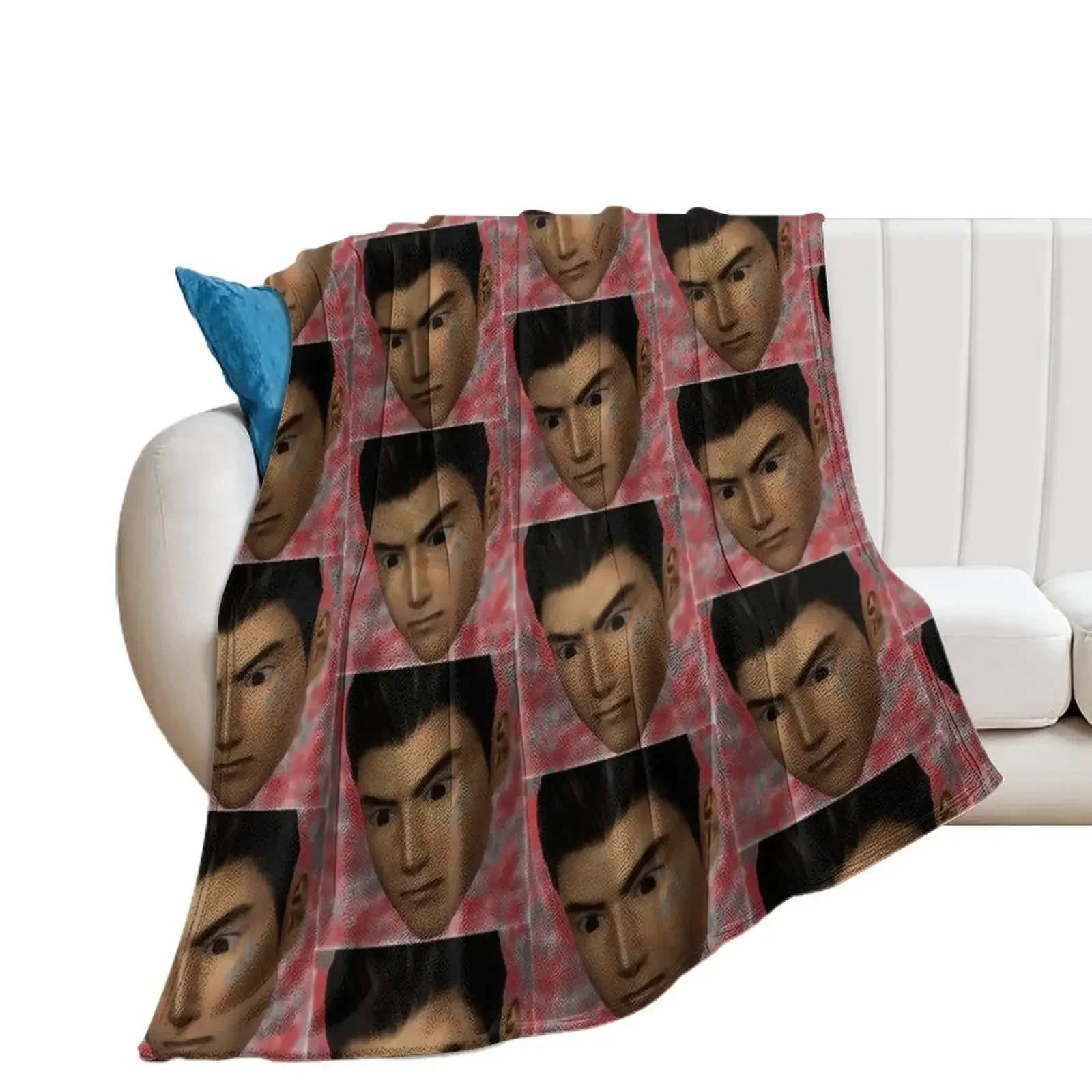 Shenmue: Ryo Crazy Eyes Oil Painting Throw Blanket Polar Soft Plaid Bed covers Blankets