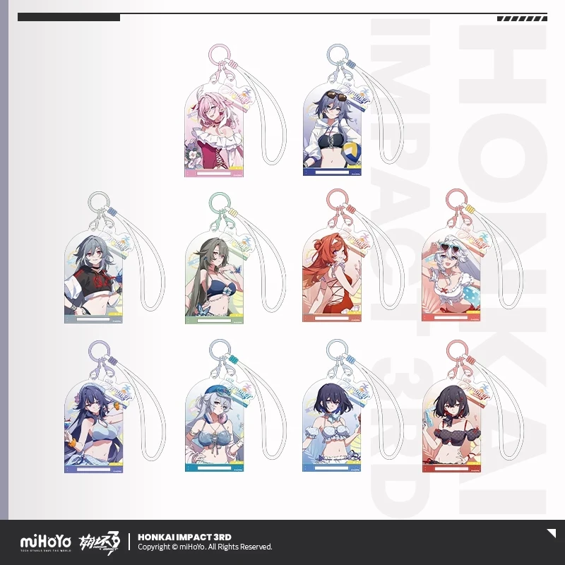 Official miHoYo/Honkai Impact 3 Licensed Anime “Summer Fun” Series, Part 6: Game Merchandise, Acrylic Keychain, Decorative Gift