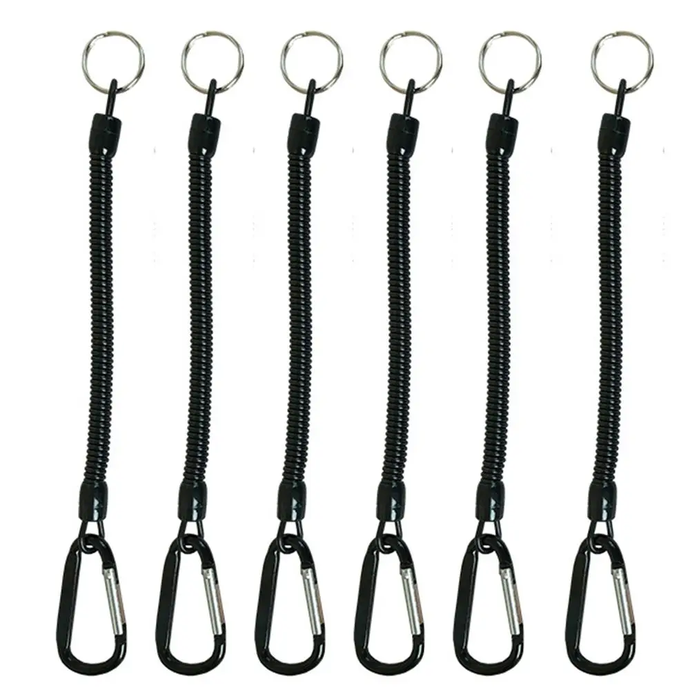 

Hiking Camping Security Gear Tool Anti-lost Phone Keychain Camping Carabiner Portable Fishing Lanyards Spring Elastic Rope