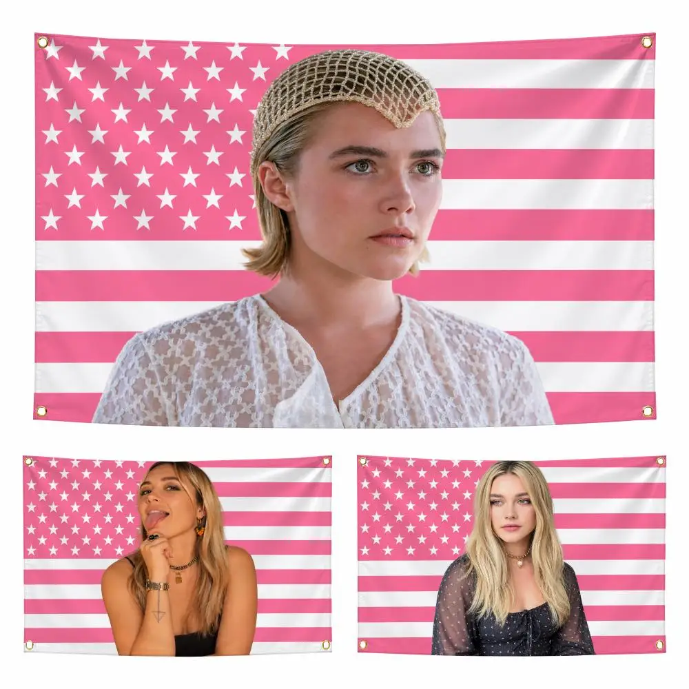 Actor F-Florence Pugh Flags Personalized Flag Room Dorm Camping Picnic Garage Bar Indoor Outdoor Wall Decor