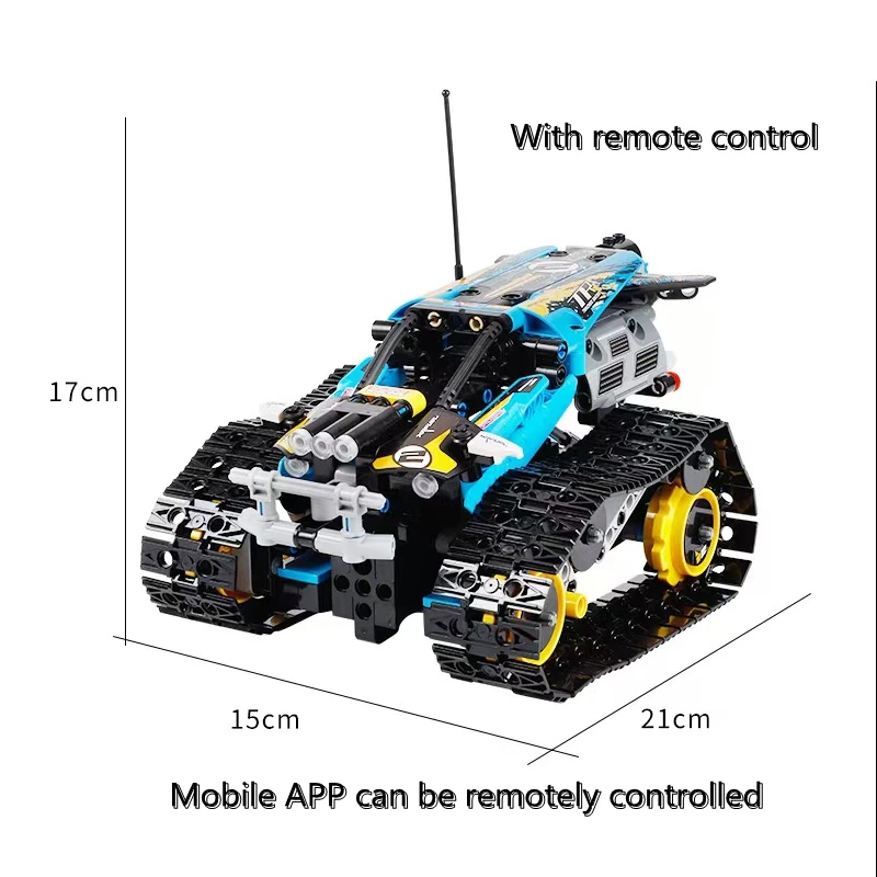 MOC Remote Control Electric Tracked Vehicle Assembling Building Blocks Brick Toys Science And Technology Education