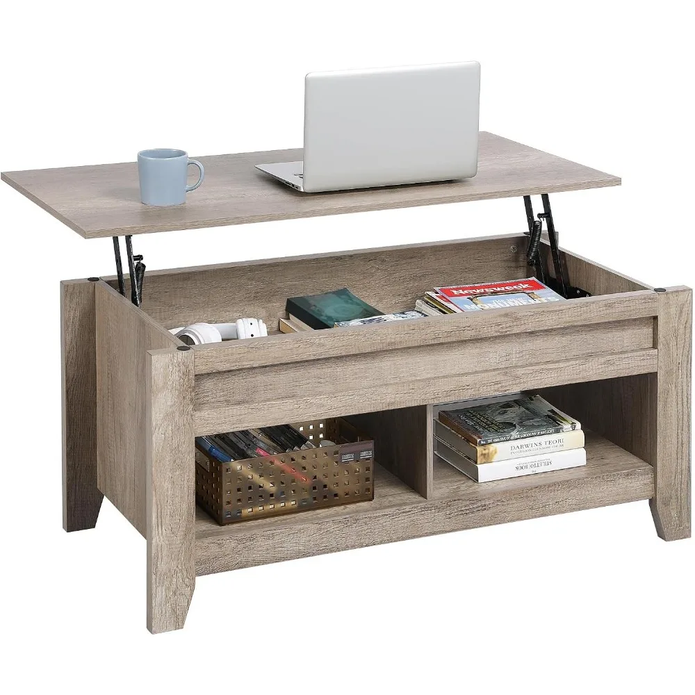 

Lift Top Coffee Table, Coffee Table with Hidden Storage Compartment & Lower Shelf, 41in Center Table for Living Room, Office, G
