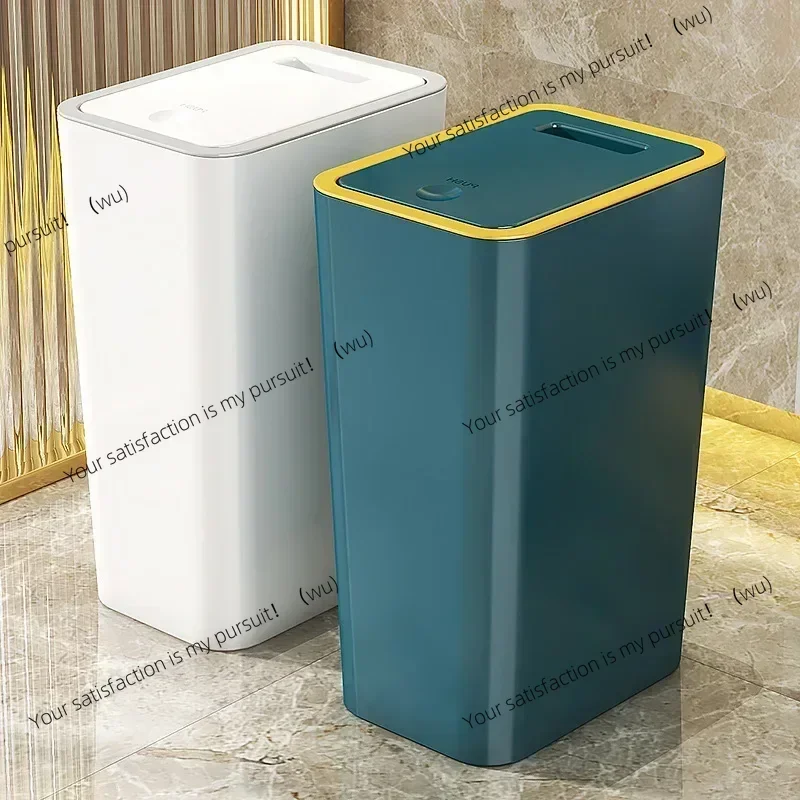 

10L Odor Proof Trash Can with One-Touch Modern Design Durable Plastic Bathroom Kitchen Bin Space Saving Leakproof