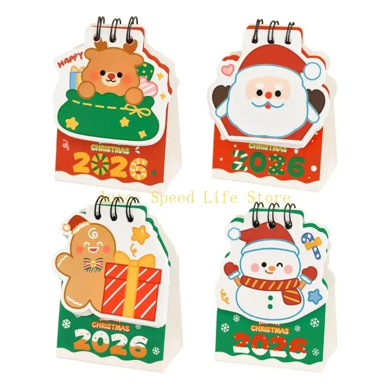 02DA Reusable 2026 Christmas Desk Monthly Calendar Recycled Paper Light Weight Design For Home and Office And Family Sharing
