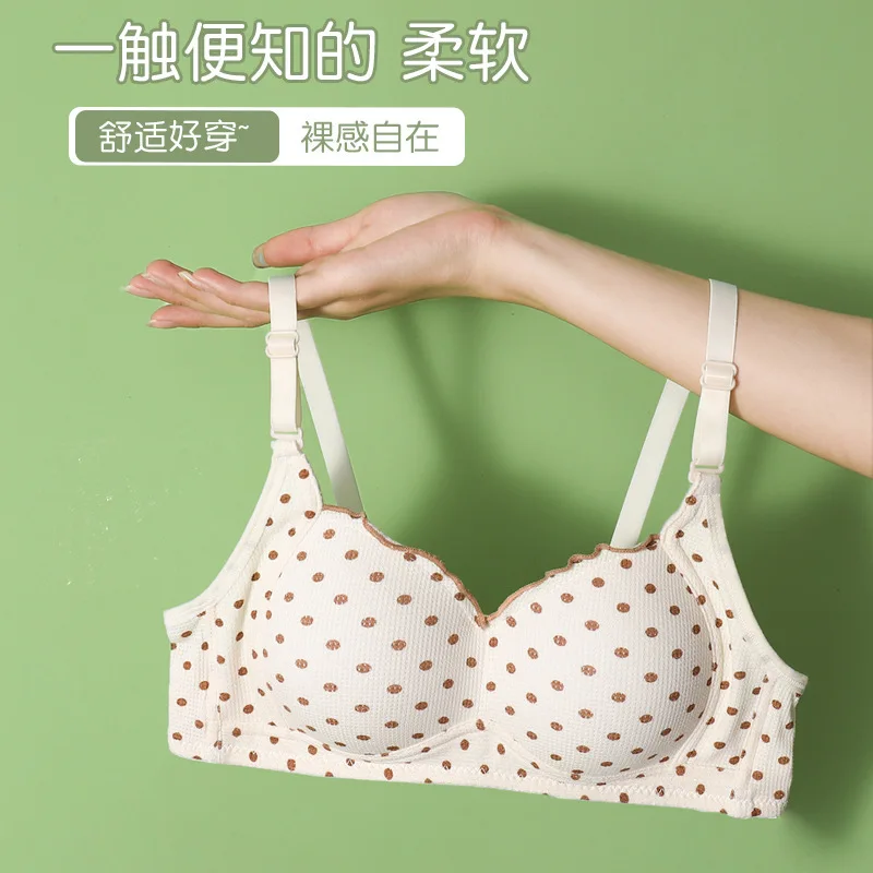 작은 가슴을 가진 여학생 개발 강철 반지가 없는 속옷 여고생 대학생 주니어 h