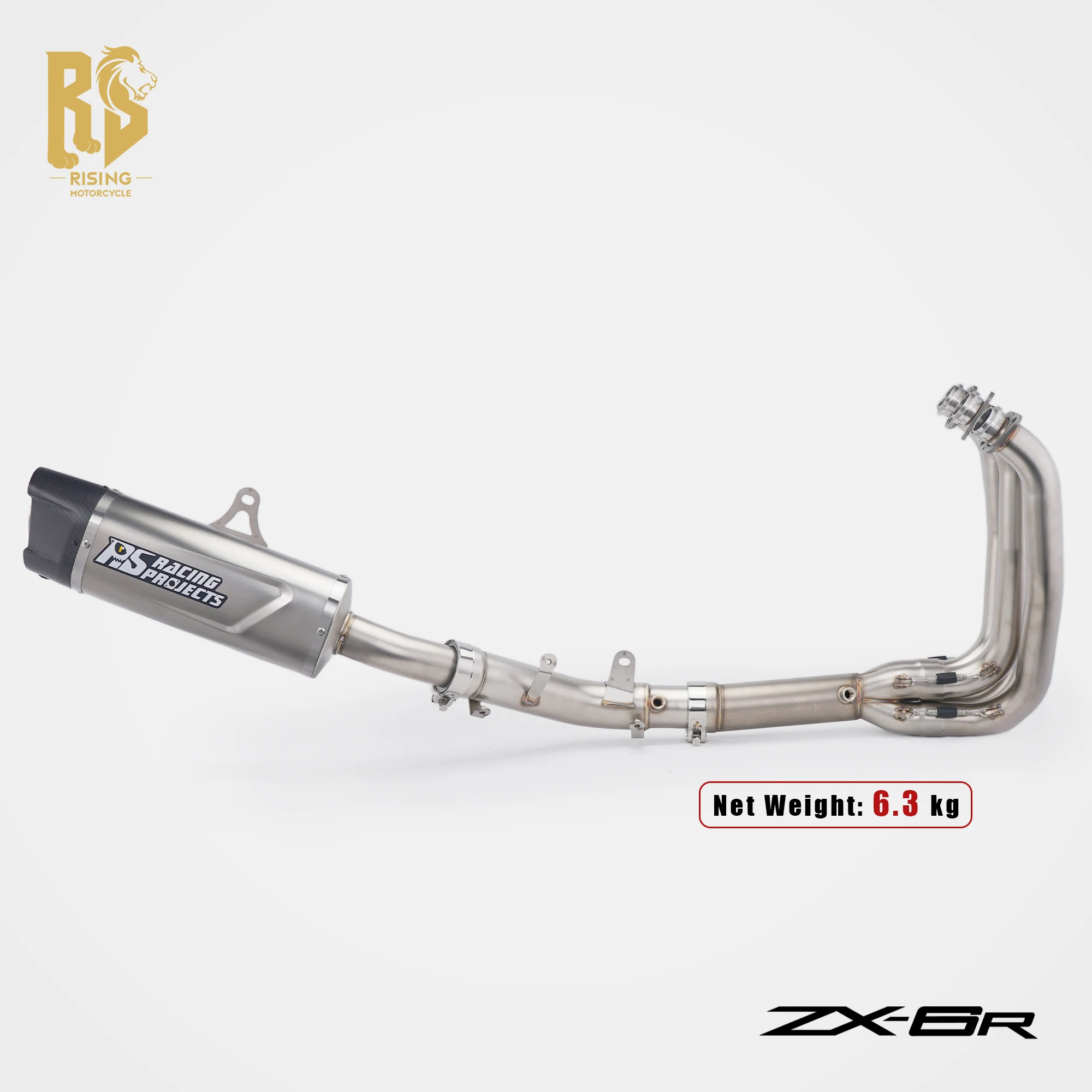 For Kawasaki Ninja ZX6R New 636 2013-2026 RS Exhaust Front Tube Link Pipe Slip On Connect Original Full System Motorcycle Escape