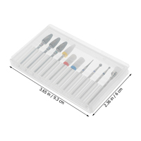 10 Pcs Tungsten Steel Alloy Nail Polishing Tools Compact Durable Manicure Drill Bits Grinding Heads for Home Salon Artificial