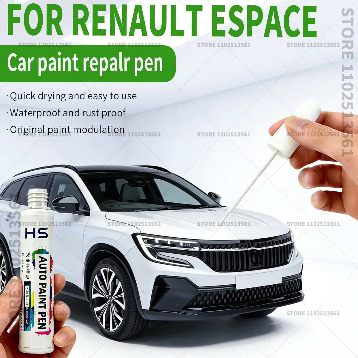 For 2022-2025 Renault Espace Car Paint Repair Pen Restores Original Factory Paint Finish Pearl White Black Marron Glace D17