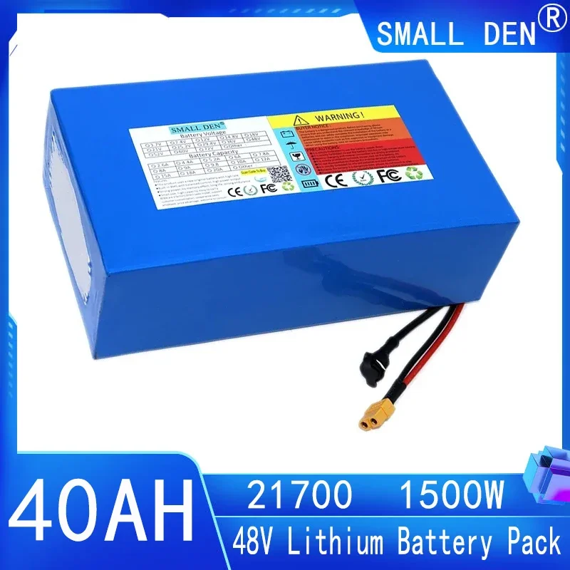 48v 40ah new 21700t lithium battery 13 s8p with bms high performance, for electric bike scooter electric tool emergency