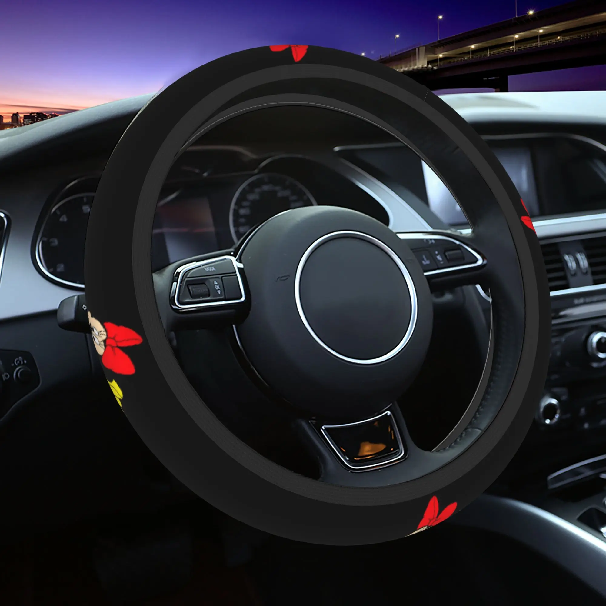 

Mickey mouse Minnie mouse Car Steering Wheel Cover Soft Mickey Mouse Steering Wheel Protective Cover Steering-Wheel Accessories