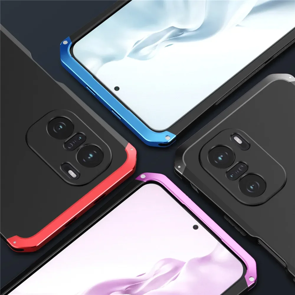 Custodia protettiva antiurto in metallo per Xiaomi Poco F4 Custodia con telaio in alluminio opaca per PC Funda per Xiaomi POCO F3 X3 GT M3 M4 Pro